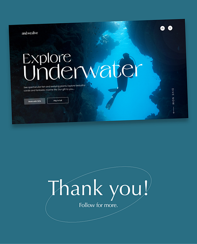 Landing page design for a scuba diving company branding design graphic design illustration logo ui ux vector webdesign website
