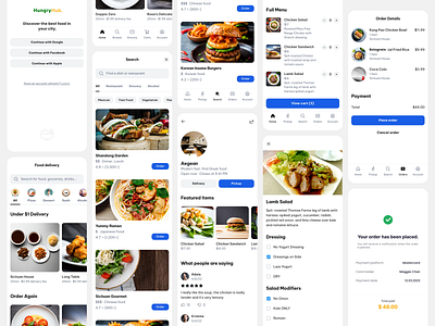 Food delivery service app design. design ui ux