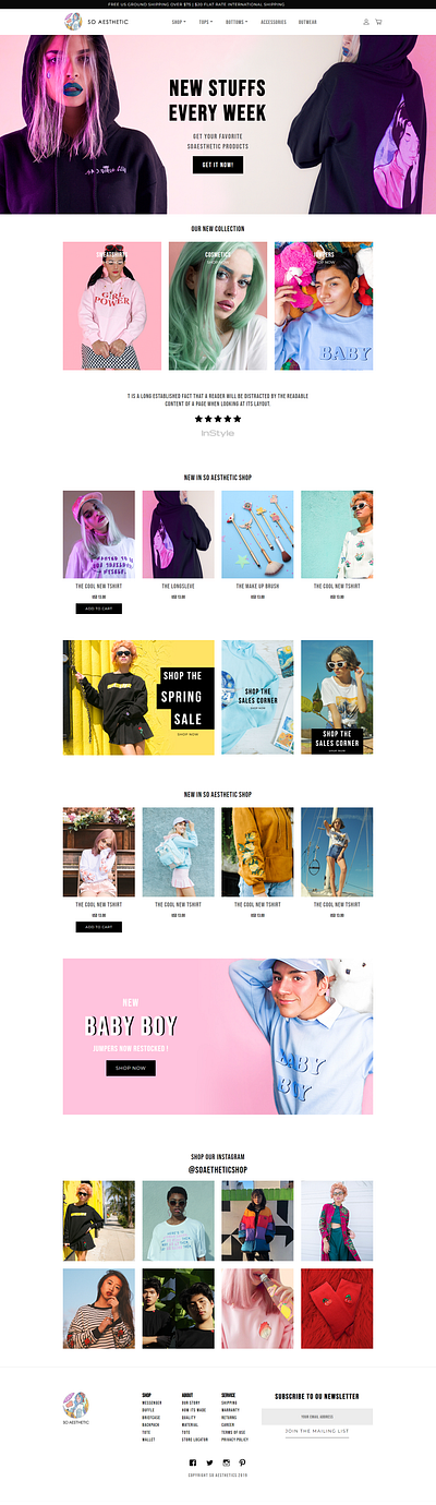 SO AESTHTIC fashion landing page template ui