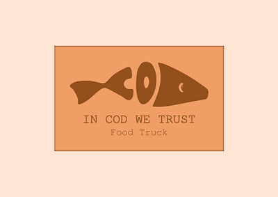 In Cod We Trust, a food truck - Day 44 branding dailylogo dailylogochallenge day44 design food truck funny graphic design humour illustration logo vector