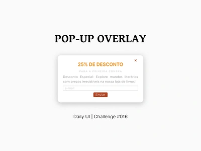 #016 | Pop-up Overlay book br challenge daily ui dailyui minimalist overlay popup simple ui