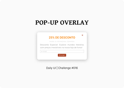 #016 | Pop-up Overlay book br challenge daily ui dailyui minimalist overlay popup simple ui