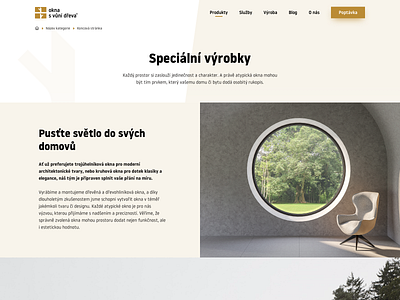 Okna s vůní dřeva design shop ui web webdesign website wev windows wood