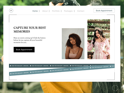 AT - Photographer’s landing page landing page photographer ui web website