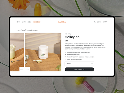 Supplement store Healthline design ecommerce onlinestore store ui user interface uxui web webdesign website