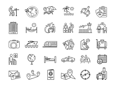 Travel Icons Set relaxation