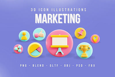 Marketing 3D Icon Pack 3d 3d icon 3d icons 3d illustration 3d illustrations business design icon illustration marketing office ui