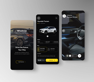 WheelUp - Car Rental App app design application car app car rental design figma design interface mobile app mobileapp problem solving product design ui uiux ux ux design