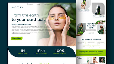 The Fresh Skincare Website Design branding christian graphic design cosmetic graphic design skincare sustainable ui vegan web web design website
