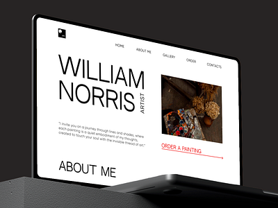 William Norris - Artist design figma landing portfolio site ui ux web website