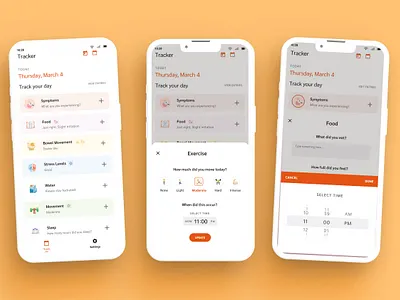 Patient Lifestyle Tracking with Sizzle app design b2b health tracker ui ux design