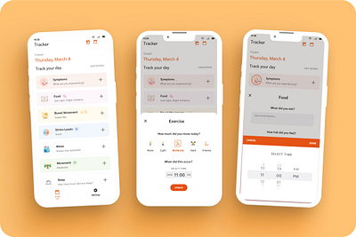 Patient Lifestyle Tracking with Sizzle app design b2b health tracker ui ux design