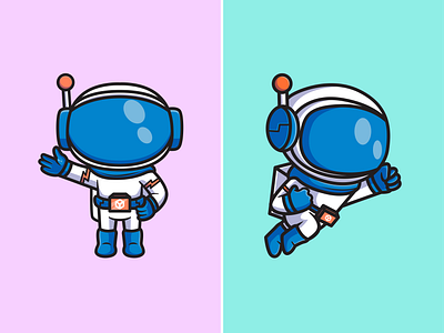 Cute Astronaut for Business artist astronaut brand branding cartoon character company cute design identity illustration logo mascot modern technology ui ux vector visual website