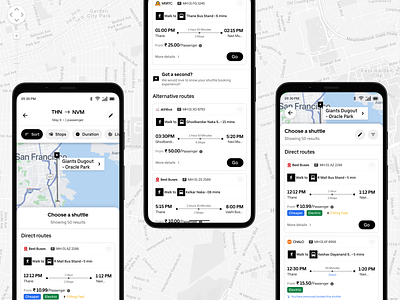 Revamping Shuttle Listing Experience - Uber ui