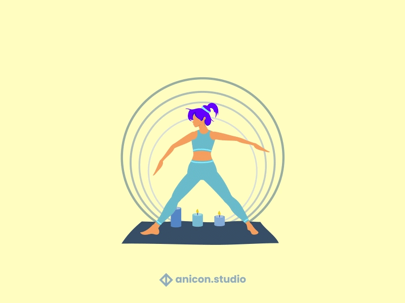 Warrior I yoga pose anicon animated logo business design fitness graphic design icon illustration json lottie motion graphics ui warior warior 1 yoga yoga poses