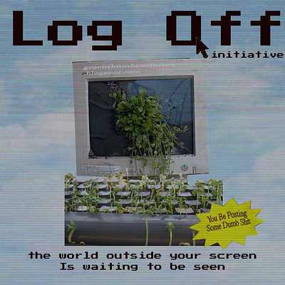 log off -y2k poster design- graphic design poster