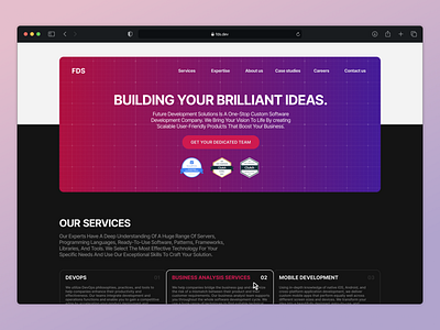 FDS Software Development Landing Page branding design figma illustration landing page logo ui uiux ux