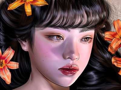 Paper Lilies digital digital art digital portrait drawing fine art illustration portrait