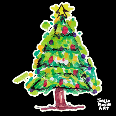 Christmas Tree with colorful splashes joro