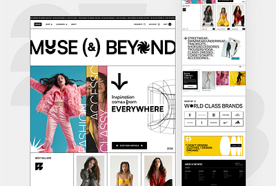 Muse & Beyond – Fashion Clothing e-commerce LP brutalism dailyui design designinspiration e commerce fashion fashion clothing ui uidesign webdesign