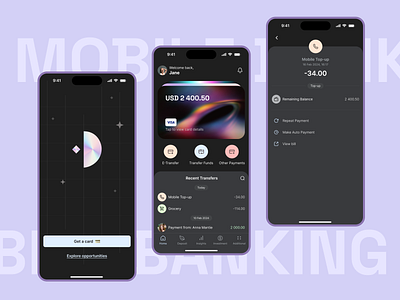 Mobile Banking app app design banking mobile app mobile banking ui ui design ux uxui