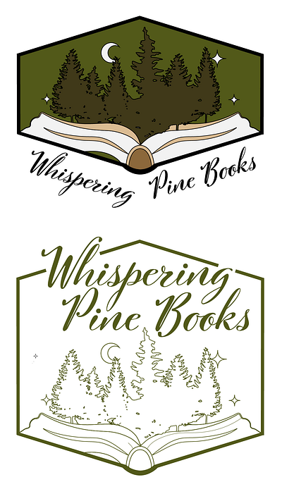 Logo Design: Whispering Pine Books design graphic design logo procreate vector