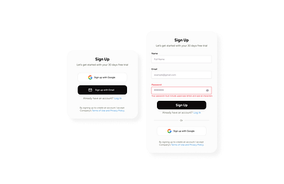 Modal Sign Up clean ui mobile apps sign up ui