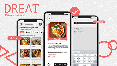 Dreat App (UI/UX) app branding graphic design ui