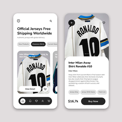 Classicfootballshirts: Mobile App Redesign ui