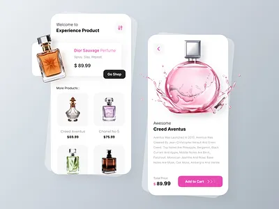 Perfume Shop App Design app design application branding graphic design mobile app online shop perfume shopping top trending ui uiux