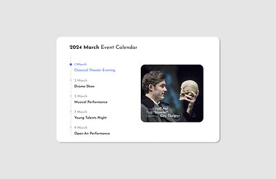 Daily UI Challenge #70 ; Event Listing 3d animation app branding dailyui design event listing figma graphic design illustration logo motion graphics product ui ux