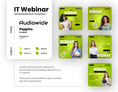 Webinar Social Media Post Template banner branding clean education graphic design green information technology it lime live neat post poster promotion seminar social media template web webinar zoom