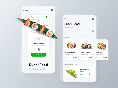 Sushi Food App app app design application branding food mobile app mobile app design online food sushi top trend trending ui uiux