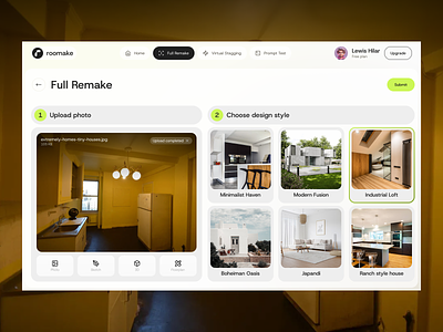 Roomake - Remake the Room Page ai ai dashboard ai page ai tool ai website architecture architecture website dashboard dashboard design furniture furniture website interior website minimalist room ui ui design uiux web app web design website