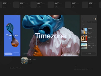 Wander Wonder. Feel and look. Timezone mobile app mobile