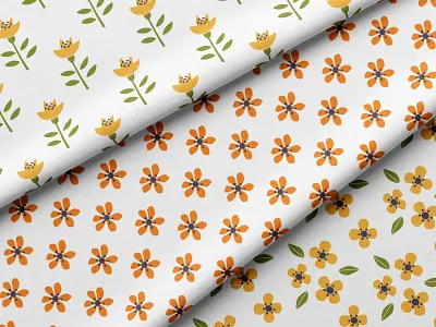 Floral Patterns botanical fabric design floral drawing floral prints floral wrapping flowers pattern hand drawn hand drawn floral pattern meadow seamless pattern simple flower spring garden summer flower surface design vector wildflower