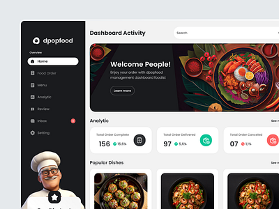 Delivery Food - Dashboard 🍕 3d agency branding dashboard delivery design figma food graphic design illustration ui