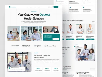 AesthetiCare - Healthcare Website checkup consultation design doktor app health healthcare hospital landingpage medical medicalcheckup medicine mockup patient produckdesign ui ui design ux website