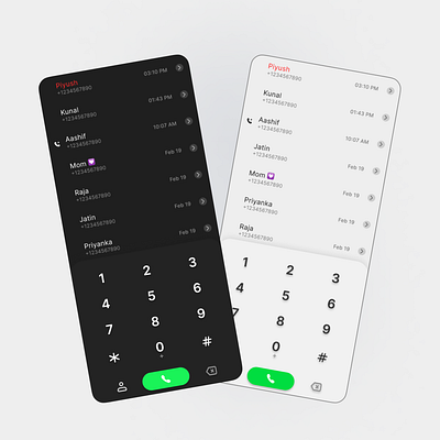 Call app UI figma mobile design ui user interface