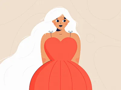 Heart Dress dress flat design flat illustration girl hair heart iconography illustration valentine white hair woman