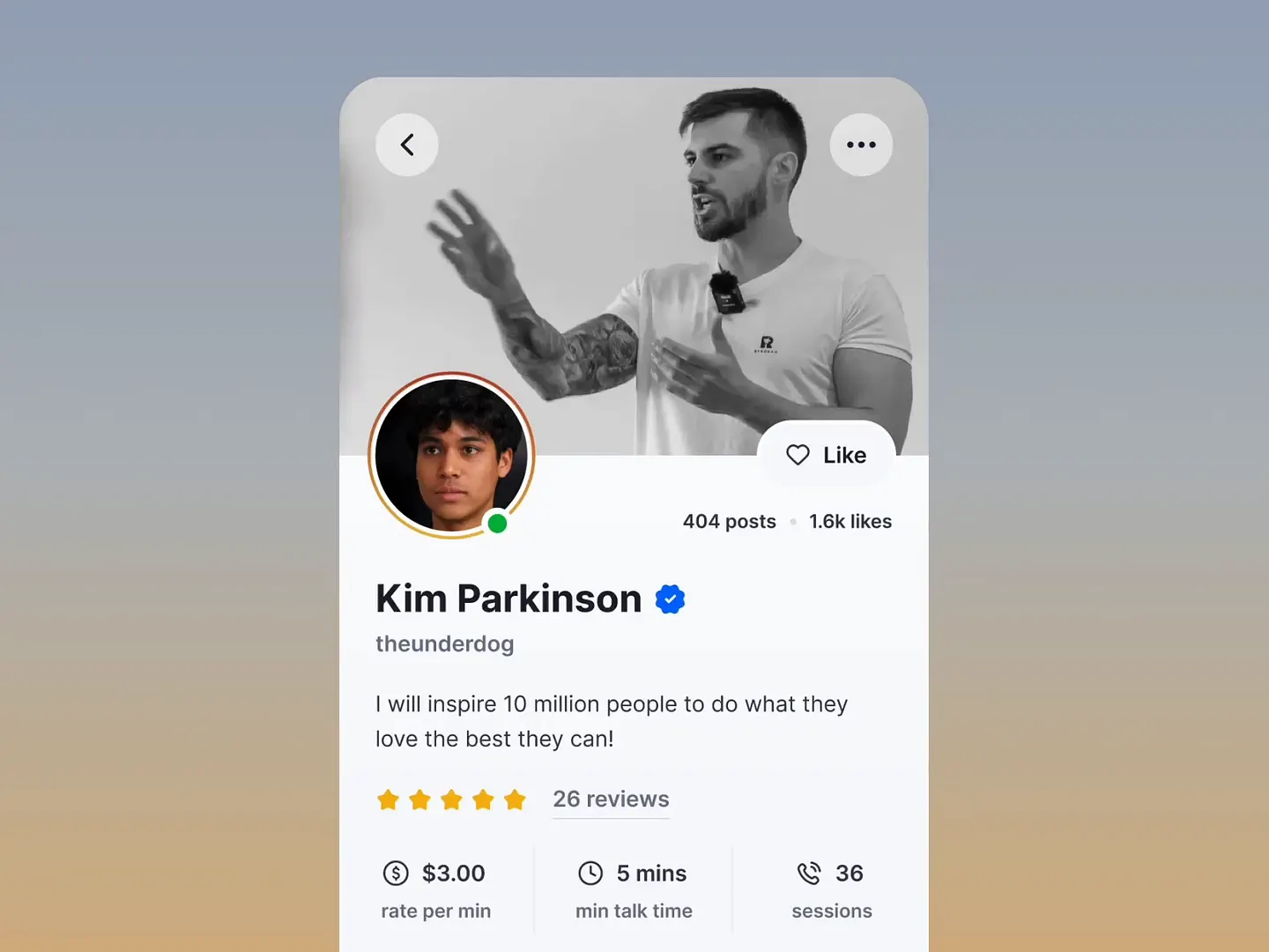 Engaging Profile Page for Content Creators