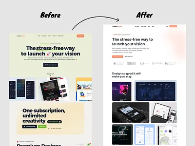 Design Subscription Agency Landing Page Design agency app designer before after creative landing page design agency design subscription figma free landing page portfolio subscription ui ui designer ux ux designer