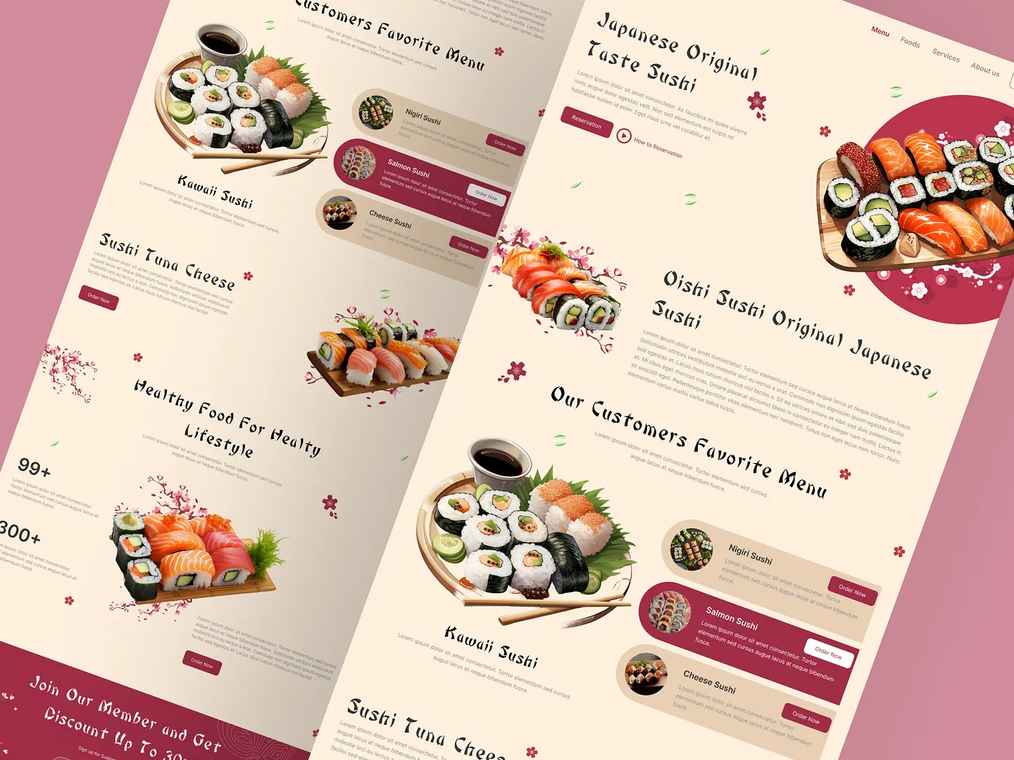 Elegant Japanese Restaurant Website Design