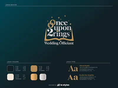 Once Upon 2 Rings Logo Design fairy logo logo design magic party rings wedding wedding officiant