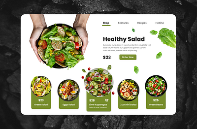 Salad Bar-Food Landing Page. design figma foodapp salad ui