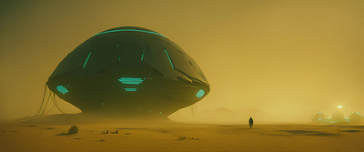 The Mushroom Spaceship cyberpunk art cyberpunk city desert dune futuristic art mushroom planet sci fi spaceship wallpaper