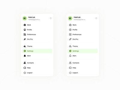 Profile menu with Hugeicons Pro icon library account clean dark dropdown icon iconography icons light menu minimal profile profile menu setting