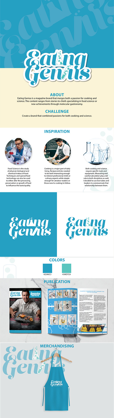 Eating Genius - Branding Style Guide brand identity branding cooking culinary design graphic design logo presentation print design style guide typography