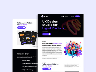 DicoIT agency website design animation branding design design agency dicoit illustration irenaktar it agency landing page motion graphics ui uiux uiux design ux visualsage visualsageux website design