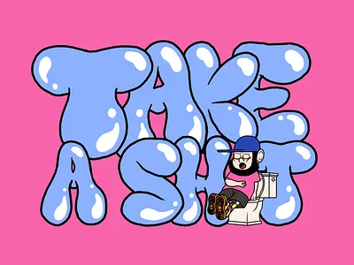 TURU. TAKE A SHIT. branding cartoon cute cartoon design font graffiti illustration turu always